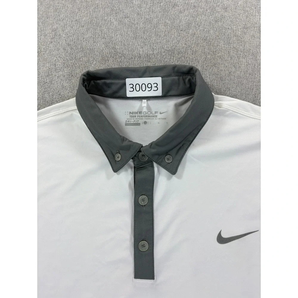 Nike TOUR Performance Short Sleeve Golf Polo Shirt (Men's Large) White